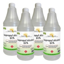 ISOPROPYL ALCOHOL Rubbing 91 - Pack of 4 Quarts - USA Made - SAME DAY SHIPPING