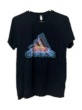 Adidas Black T-Shirt Short Sleeve Adidas Logo Colorful Womens Size Medium