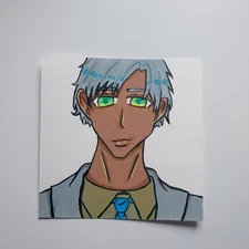 Sindy Fuhr Acrylic Painting Hand Made Pop Art Anime Style Title Waylen B