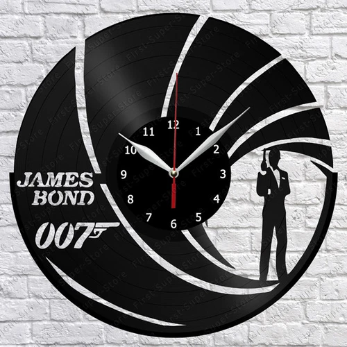 James Bond Vinyl Record Wall Clock Fan Art Home Decor 12" 30cm 1161