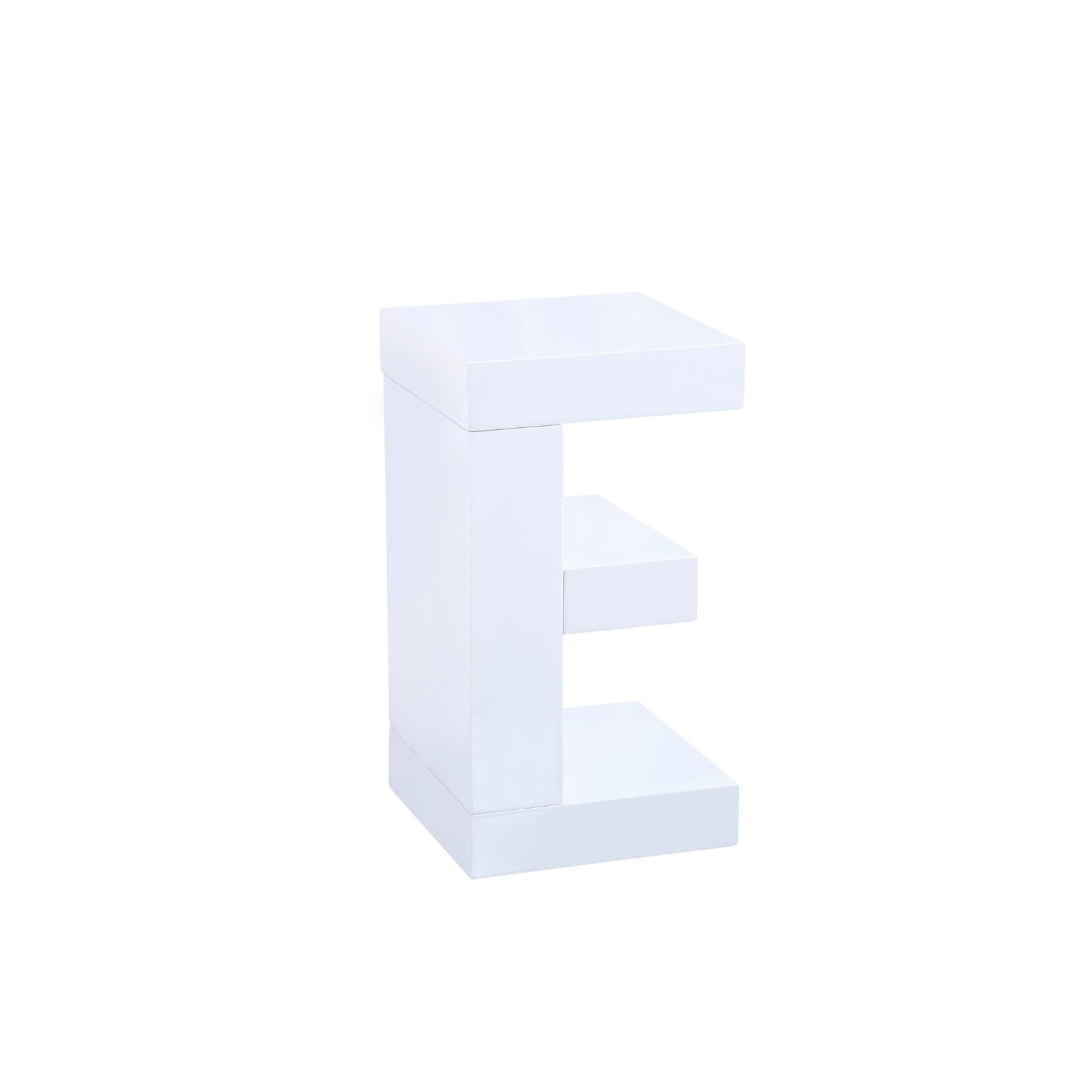 Lamp Table Side End Table Display Stand White Gloss Finish Assembled