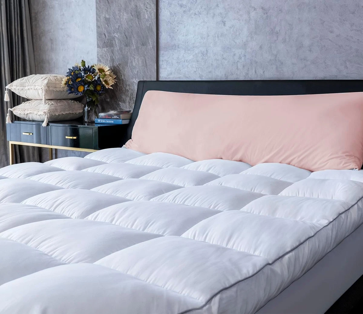 Thick pillow top top mattress pad