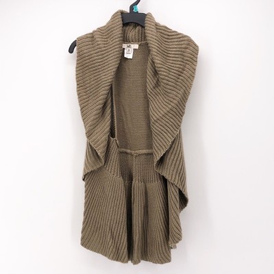 beige sleeveless cardigan