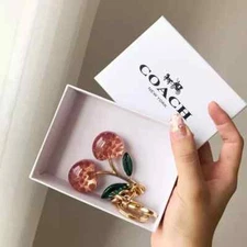  Cherry Keychain Charm Glitter Resin and Metal Brass for DecorationCoachGifts 