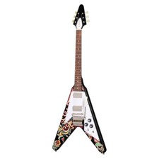 EPIPHONE Jimi Hendrix Love Drops FlyingV Ebony ❘ E-Gitarre ❘ Gibson Custombucker