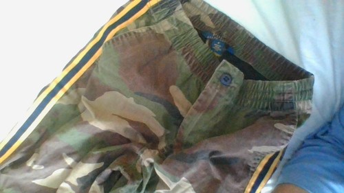 Ralph Lauren Polo Kid Pants Size 8 Camo w/Yellow Side Stripes Good Cond Woodland - Picture 3 of 19