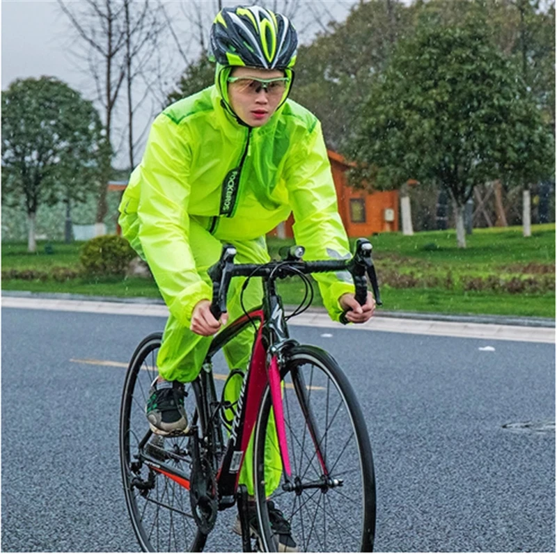 ROCKBROS Waterproof Cycling Raincoat Men Women Bicycle Reflective Cycling  Jersey