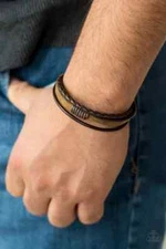 Paparazzi Bracelet - Peak Performance- Brown- Braid- Pull String- Urban
