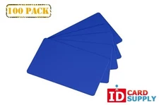 Pack of 100 Hospital Blue CR80 Standard Size PVC Cards | 30 mil Thickness by eas