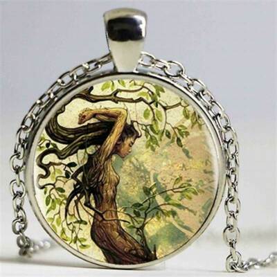 GODDESS TREE FANTASY Handmade Pendant Charm Sterling 925 Silver 20'' Necklace 