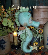Patti's Ratties Primitive Seahorse 9" Beach Nautical Doll Paper Pattern 652