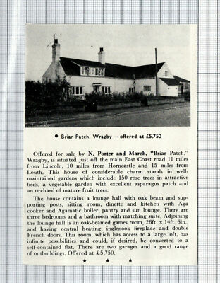 Briar Patch Wragby House Sale Advert - 1967 Clipping / Print