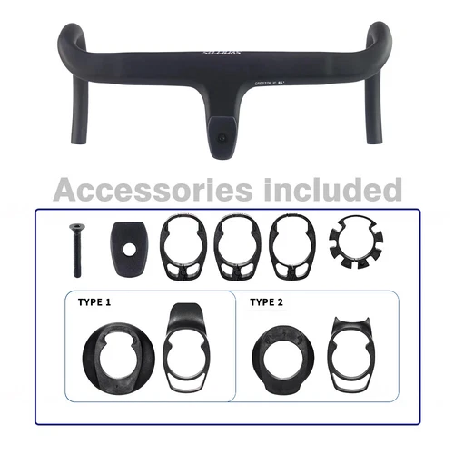 Cavo interno manubrio bici da strada in carbonio drop bar integrato con distanziali - Foto 7 di 43