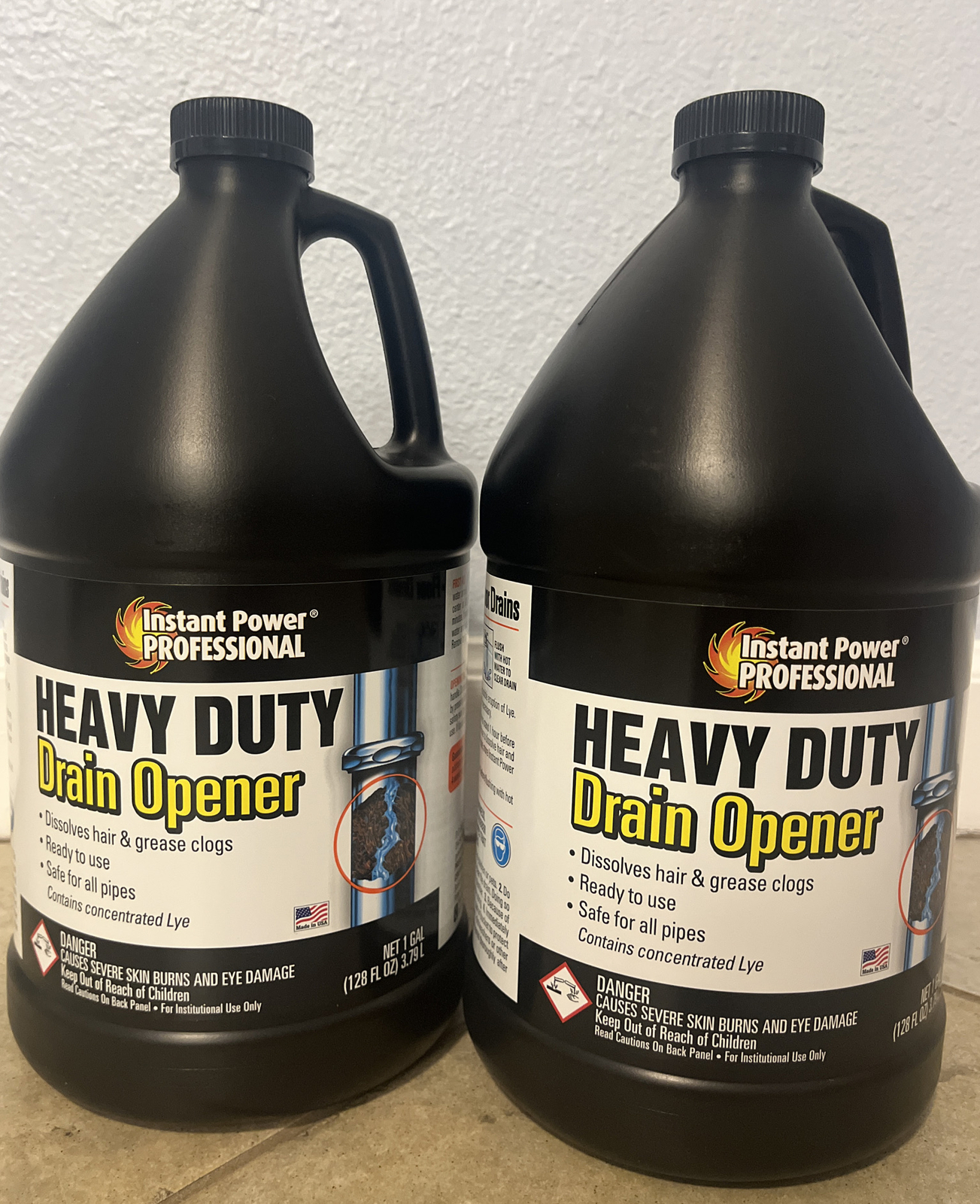 Instant Power Professional Heavy Duty Drain Opener 2 Pack, 1 Gallon