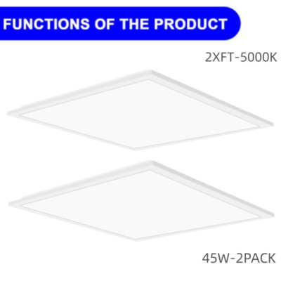2x2 Led Flat Panel Light 45W 5800 Lumens Drop Ceiling for Office Kitchen Garage