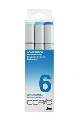 Copic Marker Sketch Color Fusion Markers, CSCF 6, 3-Pack