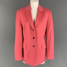 Feraud Size 12 Pink Cashmere Notch Lapel Jacket Blazer