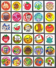 Trend Scratch And Sniff Glossy Stinky Stickers Lot of 30 Original Back Vtg 1980s