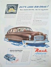 1950 Brown Nash motors print ad, vehicle,  Post WWl Wall Art Advertisement
