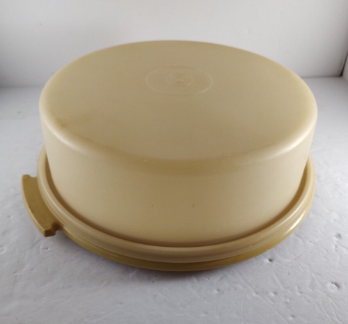 Vintage Tupperware Pie Cake Keeper Carrier Harvest Gold 719-2 w Lid 720 - Picture 1 of 9