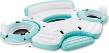 Laguna Splash Island Outdoor Floating Water Raft 2 Detachable Solo Lounge Tubes