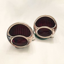 1928-31 Ford Model A Tail Lights With Ribbed Lens Polished Ss - 1 Pair