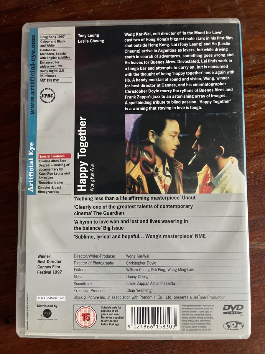 Happy Together DVD 1997 Wong Kar-wai Leslie Cheung Tony Leung UK Release HK