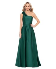Blondie Nites Juniors' One-Shoulder Lace-Back Gown Hunter Size 3 229