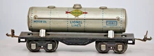 Lionel Prewar 1680 Sunoco Motor Oil Tank Car – Lionel Lines Silver Tanker –