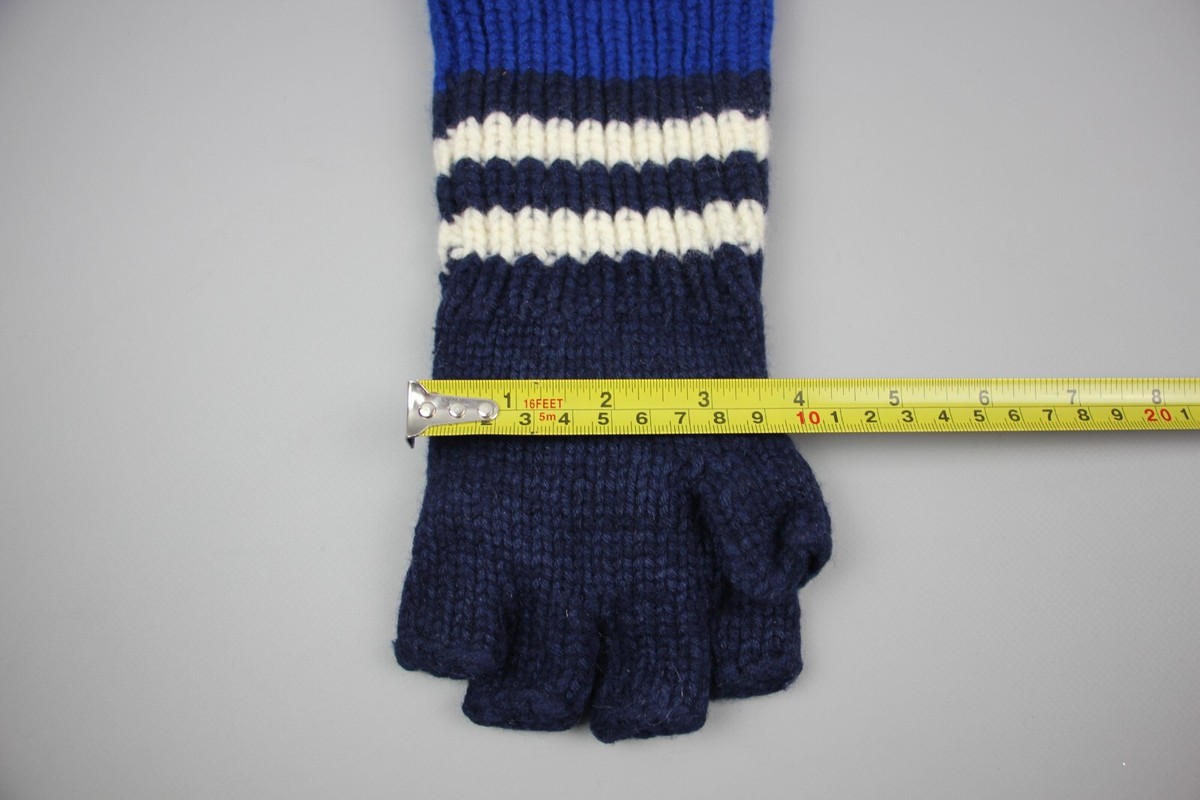 BURBERRY Cashmere Fingerless Cable Knit gloves In Blue One