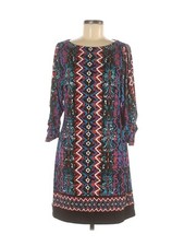 Laundry by Shelli Segal Dress 6 Mixed Print Boho Abstract Cocktail Sheath