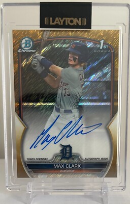 2023 Bowman Draft Max Clark 1st Bowman Chrome Gold Wave Refractor 