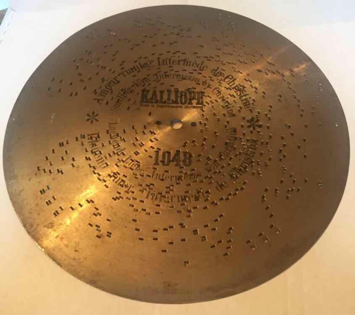 Antique Kalliope Music Box 13 1/4" Disc #1048 Smiling love Intermezzo Christine