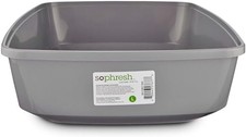 Petco Open Cat Litter Box Grey Large 19.5" L X 14.8" W X 4.3" H