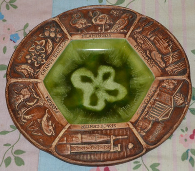 Vintage Treasure Craft USA Dish / Ashtray - Florida, Everglades, State Capitol