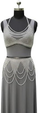 Handmade Aluminum Chainmail Top  Skirt Set Women Medieval Renaissance LARP