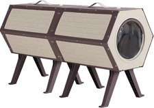 Outdoor Cat House Weatherproof with Heated Pad Escape Door Easy Assembly 2 Sets