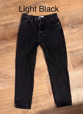 Zara Jeans Womens 6 8 Light Black Nice & Stiff 99% Cotton Mom Short Cropped