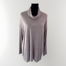 JJill Pure Tranquility Fleece Cowl Neck sweater Size L Huckleberry Multi