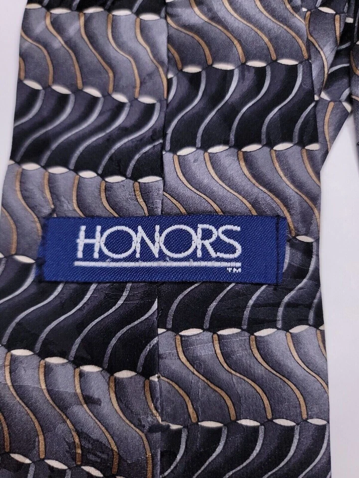 Honors Mens Formal Necktie 58"Lx3.75"W Gray Neck Tie Foto 3 de 4