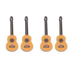 2PCS Miniature Guitar Model for Dollhouse 1:12 Scale Wooden Base Guitar Mini ...