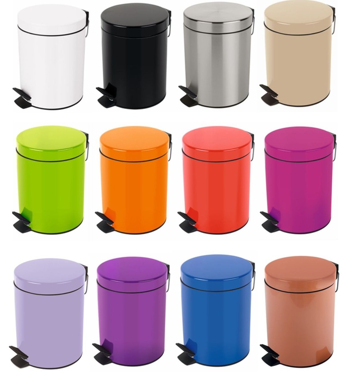 spirella Kosmetikeimer Tretmülleimer Treteimer Abfalleimer mit Deckel Bad 3L 5L