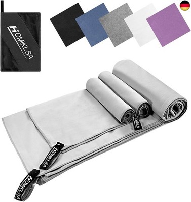 Mikrofaser Handtuch 3 Set - Groß 200×100cm & 2 Klein 80×40cm, Sc