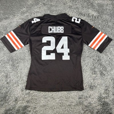 Nike Nick Chubb 24 Cleveland Browns Jersey Mens M Brown NFL On Field Football