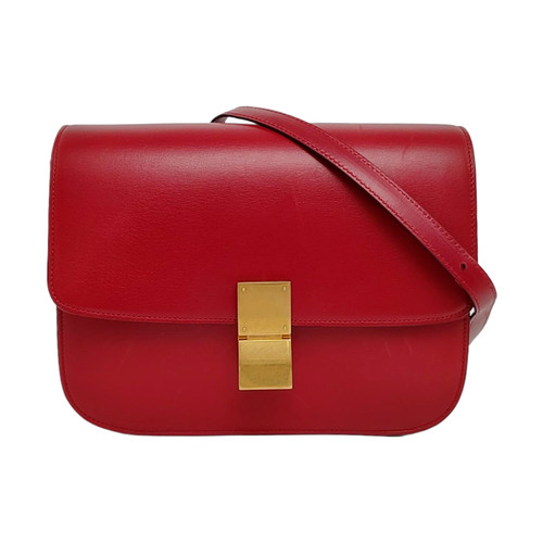 CELINE CLASSIC BOX Shoulder bags Leather Red Free Shipping | Duties Paid