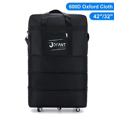 32''/42'' Foldable Duffle Luggage Bag Expandable Men Travel Bag w/ Rolling Wheels