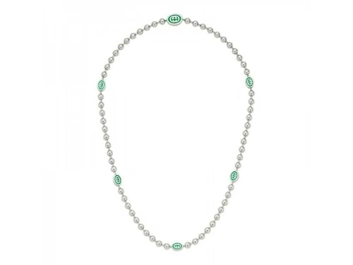 Collana Gucci Interlocking G Con catena Boule YBB701611001 Necklace Argento 50cm