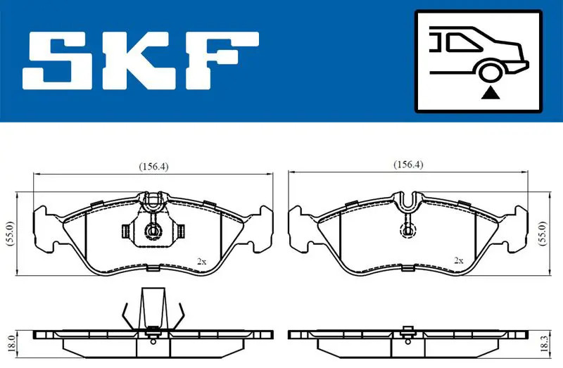 Skf Bremsbelagsatz, Scheibenbremse [Hersteller-Nr. VKBP90362] für Mercedes-Benz, Puch, VW - Bild 2