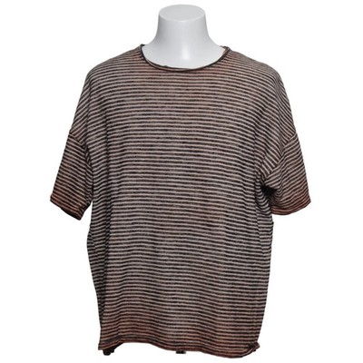 Tigha, T-shirt, Größe: L, Schwarz/Beige, Baumwolle, Streifen, Herren #PSE
