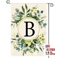 Monogram Letter Floral Garden Flag 12x18 Inch Double Garden Size-12 x 18" B